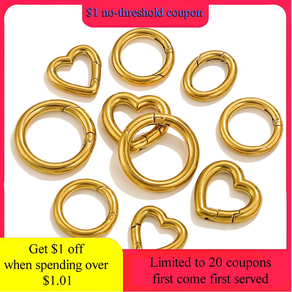 Jewelry Making Materials Wholesale - 2 PCS Charm Stainless Steel Buckle