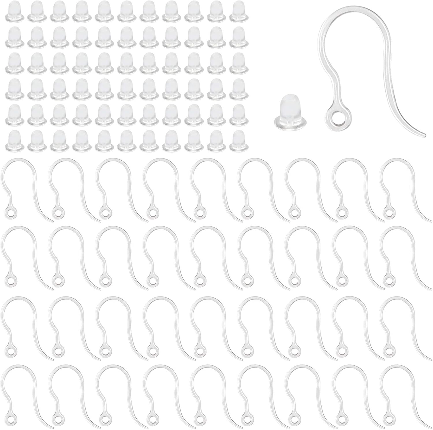 Jewelry Making Name - 40pcs Clear Plastic Earring Hooks Ear