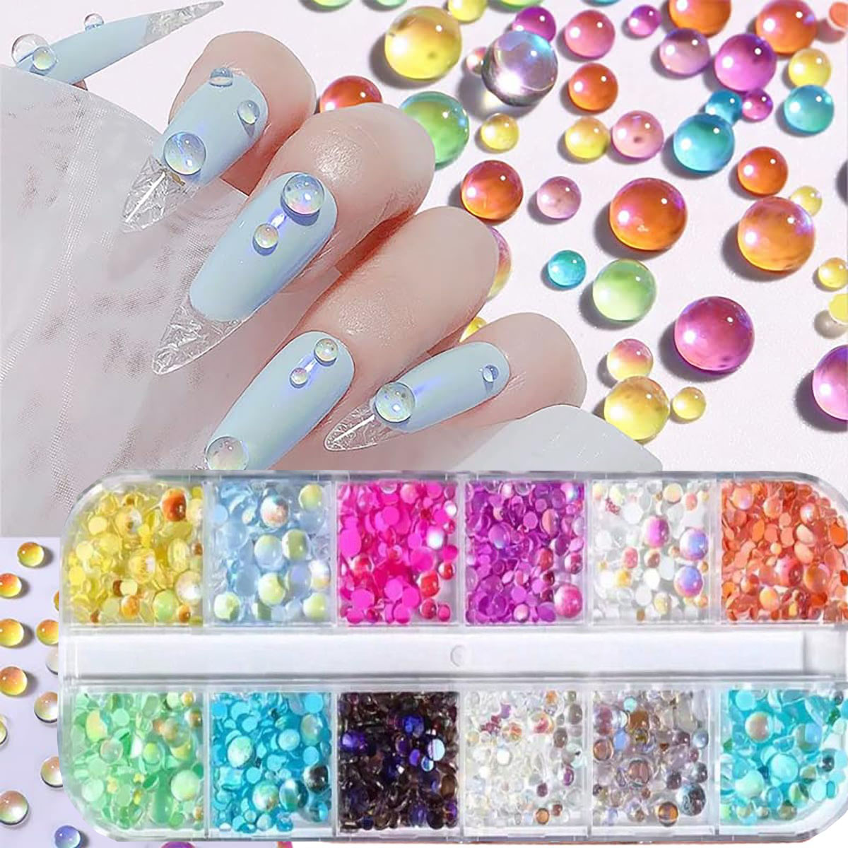1Box Candy Color Mixed Size Me - đánh giá và giá Crystal Bead Mix