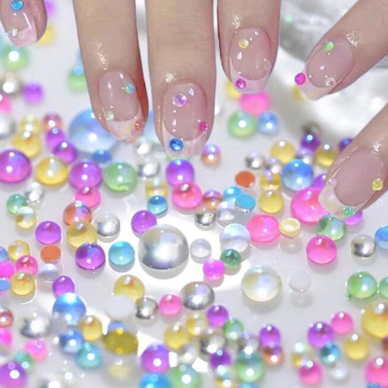 1Box Candy Color Mixed Size Me - đánh giá và giá Crystal Bead Mix