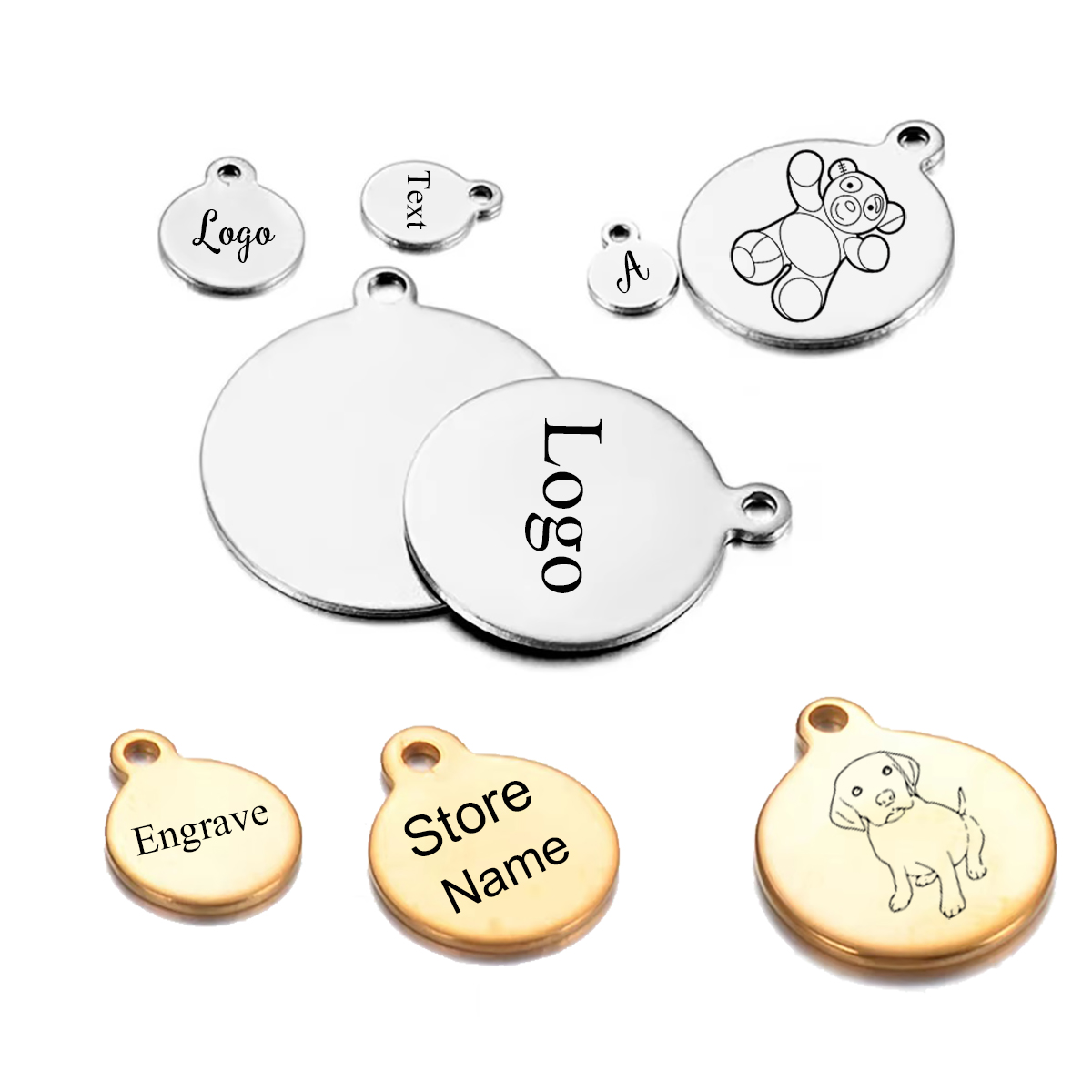 10-50pcs Stainless Steel Circl - đánh giá và giá Jewelry Making Name