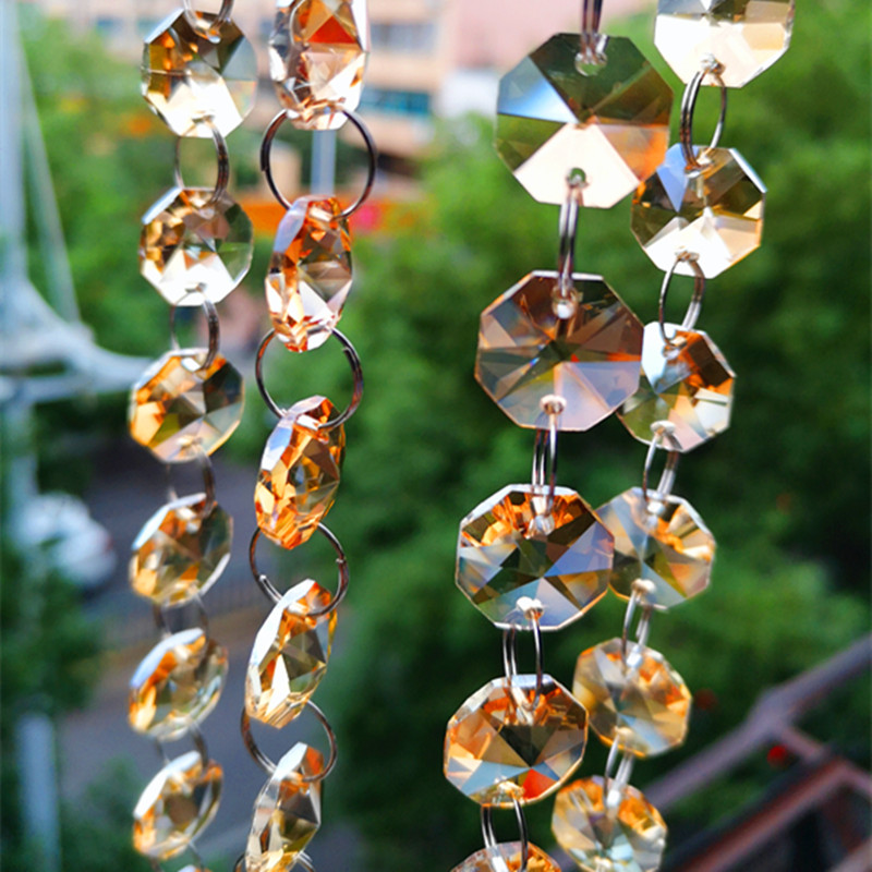 Top Quality 5m/lot Champagne C - đánh giá và giá Crystal Bead Mix