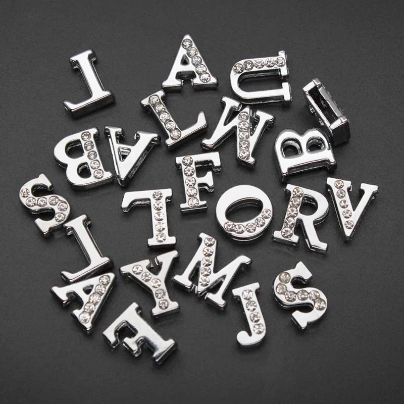 50PC/lot Hole 8MM Slide Letter - đánh giá và giá Crystal Bead Mix