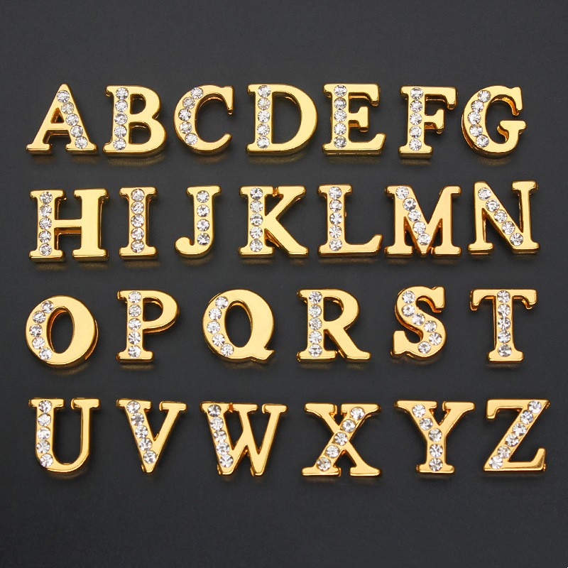 50PC/lot Hole 8MM Slide Letter - đánh giá và giá Crystal Bead Mix