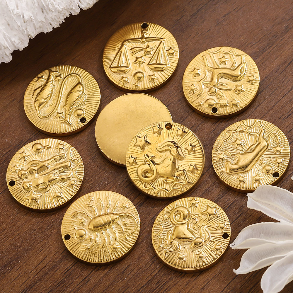 5pcs Stainless Steel 12 Zodiac - đánh giá và giá Jewelry Making Materials Wholesale